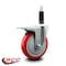 Service Caster 5'' Red Poly Swivel 1'' Expanding Stem Caster Total Lock Brake SCC-EXTTL20S514-PPUB-RED-1 - alternate 4